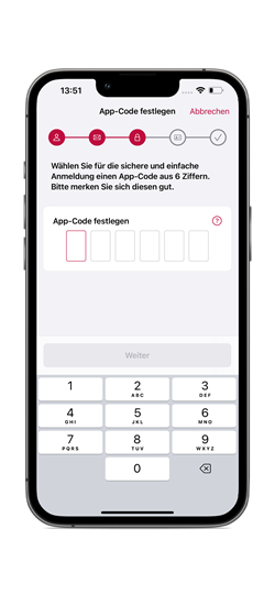 Hallesche4u ePA - App Code festlegen